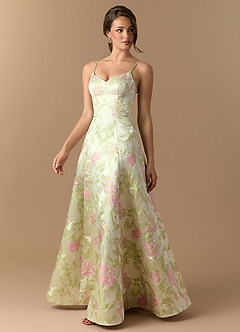 Raquel Blush Floral Green Maxi Dress image7