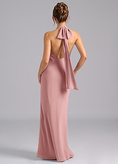 Azazie Velli Bridesmaid Dresses Dusty Rose Mermaid Bow Chiffon Dress image2