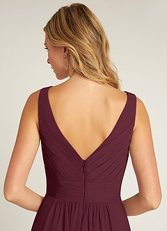 Azazie Pierrette Brautjungfernkleider A-Linie Plissee Chiffon Kleid Cabernetrot image6