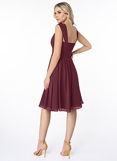 Azazie Angie Bridesmaid Dresses Cabernet A-Line Corset Chiffon Dress image5