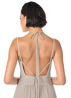 Azazie Farren Bridesmaid Dresses Frost A-Line Pleated Chiffon Convertible Dress image6