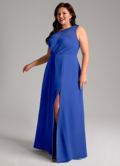 Azazie Phaedra Brautjungfernkleider A-Linie One-Shoulder Chiffon Kleid Königsblau image14
