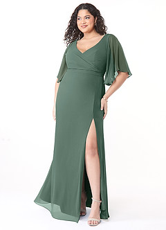 Azazie Cierra Bridesmaid Dresses Sea Moss A-Line V-Neck Chiffon Dress image9