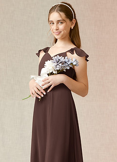 Azazie Everett Junior Ganache A-Line Chiffon Dress image6