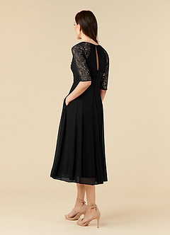 Azazie Gracelyn vestidos de madre de la novia Vestido de Negro de Encaje de Corte En A image4