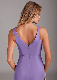 Azazie Leandra Bridesmaid Dresses Tahiti Mermaid V-Neck Pleated Mesh Dress image7