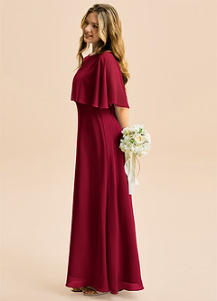Azazie Maris Junior Abito A-Line in Chiffon Borgogna image3