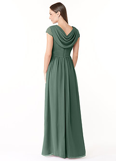 Azazie Organa Bridesmaid Dresses Sea Moss A-Line Pleated Chiffon Dress image4