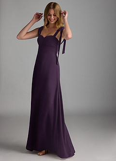 Azazie Lizet Bridesmaid Dresses Plum A-Line Sweetheart Neckline Chiffon Dress image1