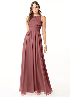 Azazie Luz Bridesmaid Dresses Amethyst A-Line Lace Chiffon Dress image3
