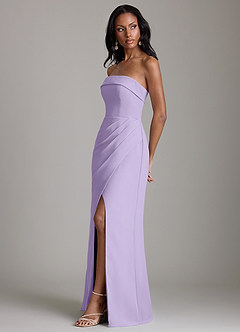 Azazie Aretha Bridesmaid Dresses Lilac A-Line Strapless Chiffon Dress image6