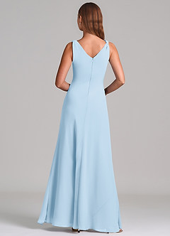 Azazie Nerine Bridesmaid Dresses Sky Blue A-Line Pleated Chiffon Dress image5