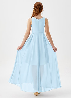 Azazie Lizette Junior Sky Blue A-Line Pleated Chiffon Dress image5
