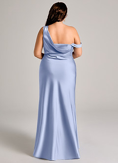 Azazie Madelyn Abiti da Damigella Abito Convertibile Sirena in Raso Elasticizzato Monospalla Ghiaccio image16