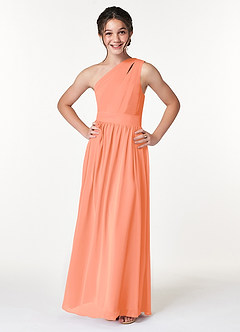 Azazie Molly Junior Sunset A-Line Pleated Chiffon Dress image3