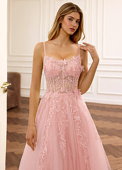 Eloise Rose Robe de bal bustier à broderie florale et sequins, coupe trapèze image3