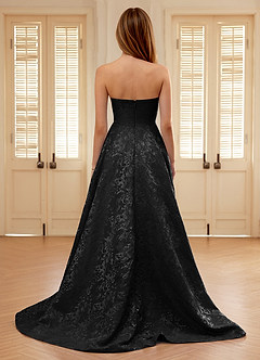 Isadorally Black Corset Rhinestone Sheer Lace Prom Dress image2