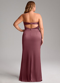 Azazie Leonis Bridesmaid Dresses Desert Rose Mermaid Pleated Stretch Satin Convertible Dress image7