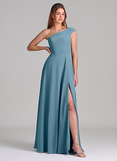 Azazie Melanie Bridesmaid Dresses Bermuda A-Line Off the Shoulder Chiffon Dress image4