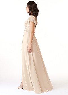 Azazie Omari Brautjungfernkleider A-Linie Chiffon Kleid Alabaster Weiß image3