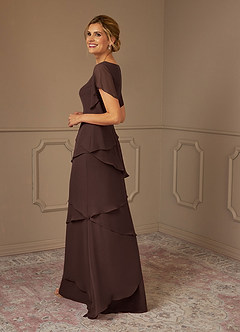 Azazie OHara Mother of the Bride Dresses Ganache A-Line V-Neck Chiffon Dress image5