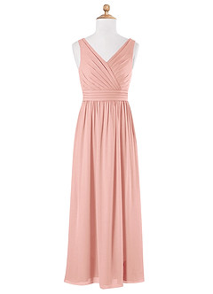 Azazie Kora Junior Rosette A-Line Pleated Chiffon Dress image5