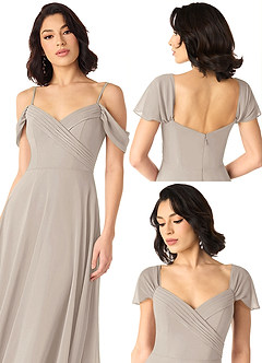 Azazie Tancie Bridesmaid Dresses Frost A-Line Off the Shoulder Chiffon Convertible Dress image6