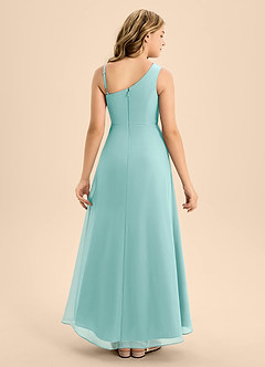 Azazie Brooke Junior Abito A-Line in Chiffon Spacco Laterale Acqua image2