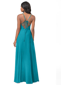 Azazie Everleigh Bridesmaid Dresses Jade A-Line Sweetheart Pleated Chiffon Dress image3