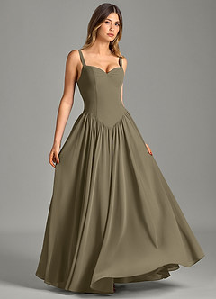 Azazie Evadina Suknie dla druhen Linia A Gorset Szyfon Do ziemi Sukienka image3