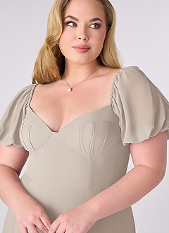 Barbie ♥ Azazie Bridesmaid Dresses Frost A-Line Pleated Chiffon Dress image10