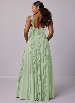 Barbie ♥ Azazie Bridesmaid Dresses Dusty Sage A-Line with Pockets Chiffon Dress image11