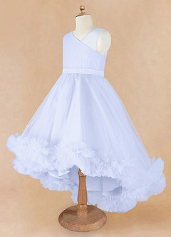 Azazie Lottie Flower Girl Dresses Lavender A-Line One Shoulder Satin Dress image7