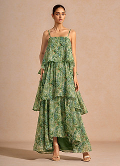 Itasca Green Floral Maxi Dress image5