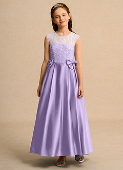 Azazie Candy Girl Flower Girl Klänningar Klä Balklänning i Matt satäng Rosett image6