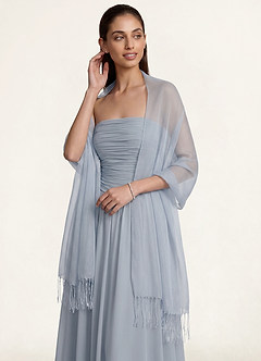 front Azazie Chiffon-Schal mit Quasten