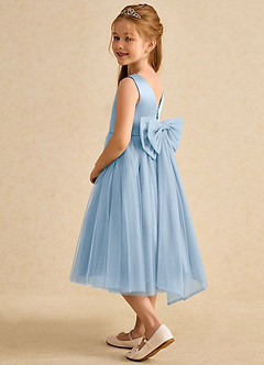Azazie Winnie Robe Demoiselle D'honneur Fillette Robe Princesse en Tulle Arc Poudre Bleue image5