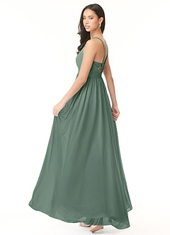 Azazie Rowena Bridesmaid Dresses A-Line Pleated Chiffon Floor-Length Dress image4