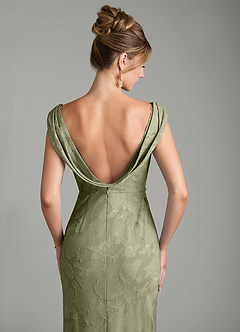 Azazie Kieryn Bridesmaid Dresses Pistachio Mermaid Pleated Floral Burnout Dress image2