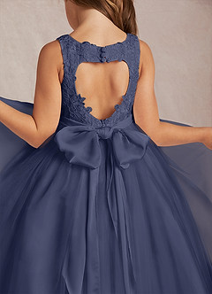 Azazie Calla Flower Girl Dresses Stormy Ball-Gown Lace Tulle Dress image4