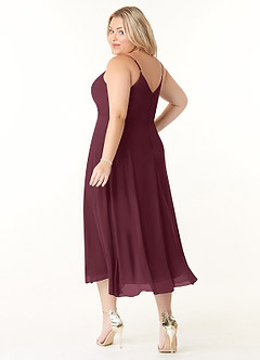 Azazie Clarissa Brautjungfernkleider A-Linie V-Hals Chiffon Kleid Cabernetrot image10