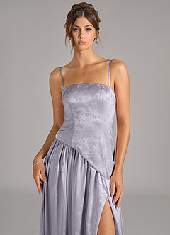 Azazie Adeline Bridesmaid Dresses Pebble Floral Jacquard A-Line Strapless Floral Jacquard Dress image2