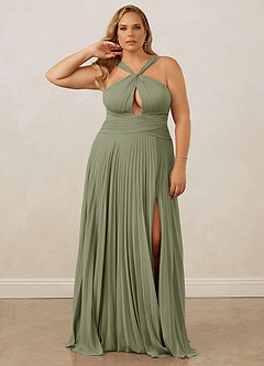 Christian Siriano Bridal for Azazie 1009 Bridesmaid Dresses Pistachio A-Line Pleated Chiffon Dress image11