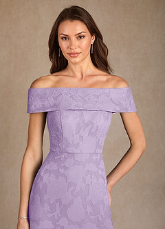 Azazie Medford vestidos de madre de la novia Vestido de Lila de Devorado Floral de Corte en A con Vestidos sin tirantes image6