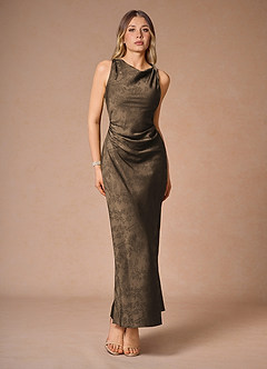 Elena Coffee Brown Maxi Dress image1