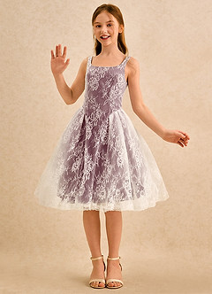 Azazie Cubbie Girls Formal Blumenmädchenkleider A-Linie Spitze Kleid Cabernetrot image5