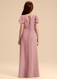 Azazie Priya Junior Dusty Rose A-Line Blouson Chiffon Dress image2