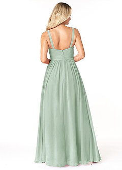 Azazie Chanel Bridesmaid Dresses Agave A-Line Pleated Chiffon Dress image2