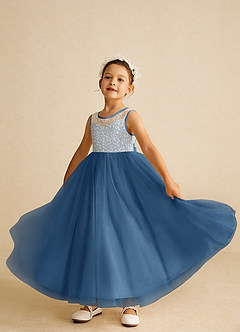 Azazie Tay Flower Girl Dresses Twilight A-Line Sequins Tulle Dress image6