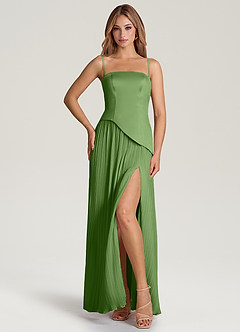 Azazie Tierney Bridesmaid Dresses Basil A-Line Strapless Chiffon Convertible Dress image3
